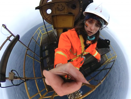 Drill Derrick on JOIDES Resolution in Southern Ocean - Lamont Researcher Julia Gottschalk